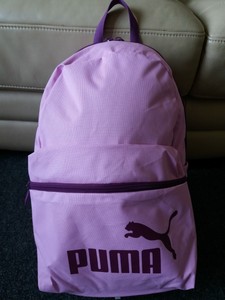 pink and black puma backpack