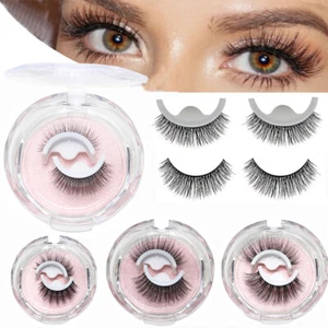 1/3Pairs Reusable Self-Adhesive Eyelashes Natural Multiple Reversible Glue-Fr 」 - Picture 1 of 61