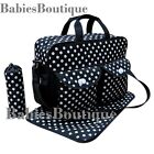 Black Multi Function  3PCs Baby Nappy Diaper  Changing Bags Set Mat 3  Designs NEW