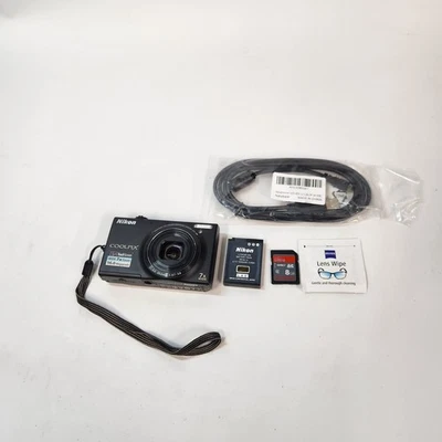 Cámara digital compacta Nikon COOLPIX S6100 negra paquete completo probado A+ LEER Foto 1 de 4