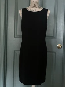 VESTIDO VAINA Clásico PETER NYGARD PETITE Sin Mangas Forrado NEGRO Crepé Talla 8P - Imagen 1 de 6