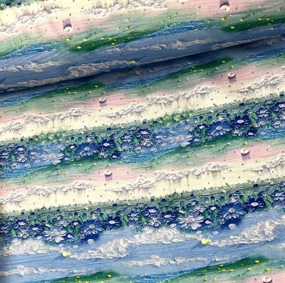 Baumwollstoff Meterware Patchworkstoff Stoff Blumenmustern Wolken Himmel Malere - Bild 1 von 4