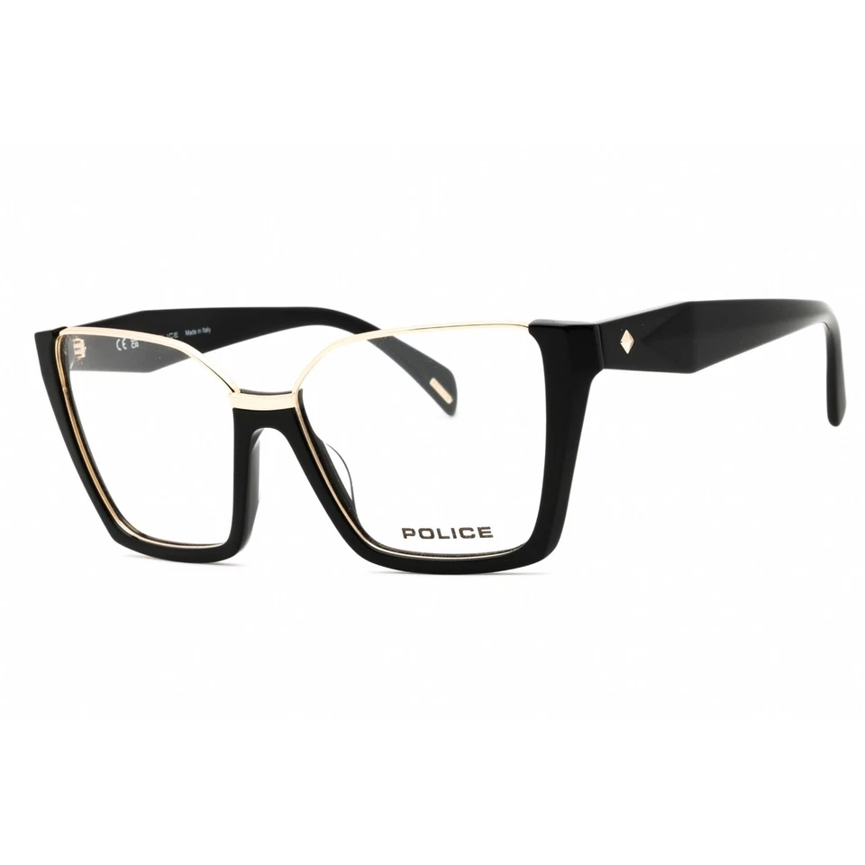 Police Eyeglasses Frames VPLP53M 0700 Black Square Full-Rim 55mm Women