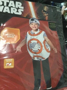 NUOVO Costume Halloween STAR WARS BB-8 BAMBINO Taglia 2T 3T Nuovo con etichette Ragazzi Ragazze Cosplay - Foto 1 di 3