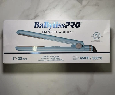 BaBylissPRO Nano Titanium 450°F 1" Digital Straightener - Blue - Image 1 of 4