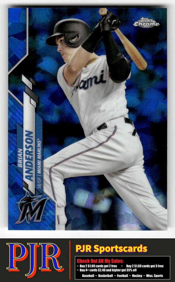 Brian Anderson 2020 Topps Chrome Sapphire Edition #41 Miami Marlins - Image 1 of 2