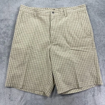 Pantalones Cortos Chinos Tommy Bahama Para Hombres 35 Beige Cuadros Estrellas Seda Aire Libre Senderismo Foto 1 de 4