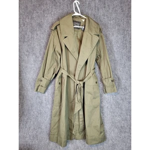 Levi Strauss & Co. Lenora Trench Coat Belted Long Sleeve Olive Green Jacket Sz S - Picture 1 of 11