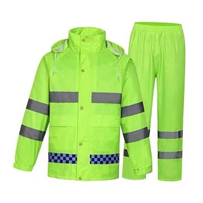  Traje de lluvia de seguridad de alta visibilidad, chaqueta, pantalones de alta visibilidad 1 amarillo-2xl Foto 1 de 4