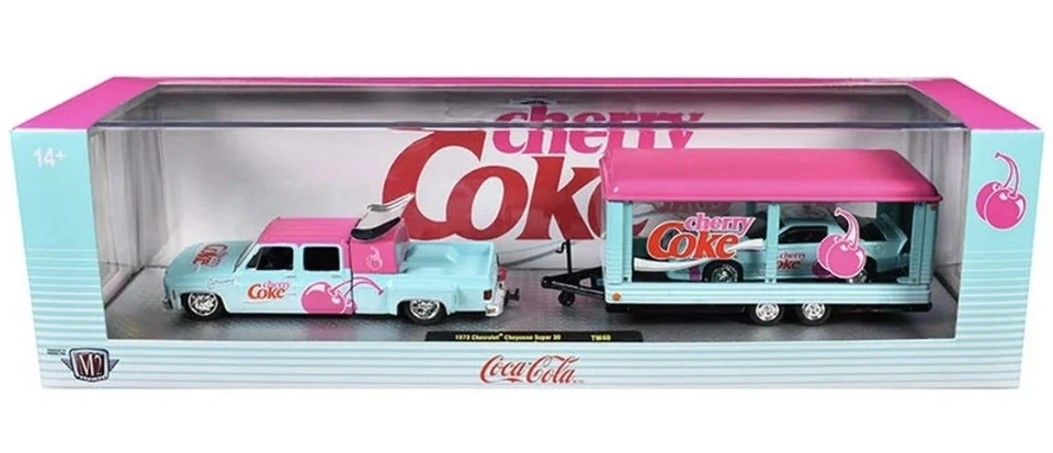 M2 MACHINES ‘73 CHEVY CHEYENNE SUPER 30 DUALLY & 85 CHEVY CAMARO IROC-Z HAULERS - Image 1 of 4