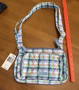 Vera Bradley Gingham Plaid Pattern RFID Little Hipster NEW Adjustable Crossbody - Picture 1 of 4