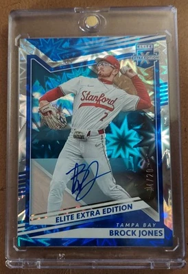 Brock Jones 2022 Panini Elite Extra Blue Auto /20! #65 Tampa Bay Rays - Image 1 of 2