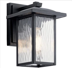 Kichler Capanna 10" Tall Black Outdoor Wall Sconce, 49924BKT - Black - Picture 1 of 3