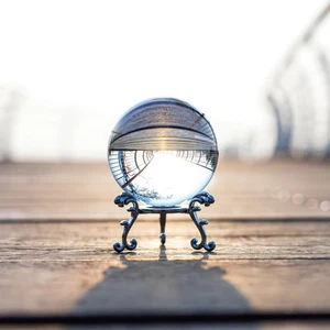60mm Sparkling Clear Crystal Ball with Stand Handcrafted Photography Prop for... - Picture 1 of 9