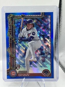 2025 Topps Holiday Matt Shaw RC Blue Metallic Glitter #H173 Chicago Cubs 🎄 - Bild 1 von 2