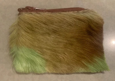 CHARTREUSE VERDE CRIN DE CABALLO Y PIEL Cuero Cambio Monedero Monedero SUDÁFRICA Foto 1 de 4