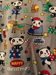 SCRUB TOP SIZES: S, M, L, XL PANDA CHRISTMAS NWT NURSE MEDICAL VET CNA DENTAL - Picture 1 of 14