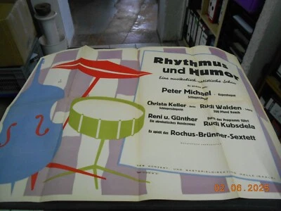 großes dekoratives orig Plakat 1950/60er Jahre DDR Variete Zirkus Künstler Halle - Bild 1 von 4