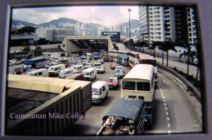 Cross Harbour Tunnel Cars Buses Hong Kong 1990 Travel Slide Film Photograph 35mm - Picture 1 of 2