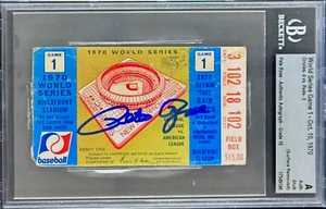 Pete Rose Signed 1970 World Series Game Ticket Stub Beckett A 17549196 Auto 10 - Picture 1 of 3