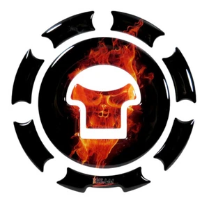 Cierre de depósito almohadilla de tapa de depósito Ghost calavera rojo universal compatible para Honda - Imagen 1 de 6