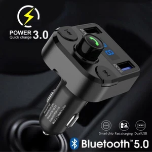Cigarette Lighter Radio Music Adapter QC3.0 Fast Car Charger for IOS & Android - Picture 1 of 9