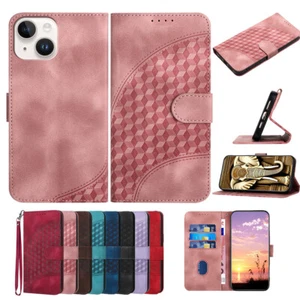 Leather Strap Wallet Phone Case For iPhone 16E 16 15 14 13 12 11 Pro Max XR 7 8 - Picture 1 of 20