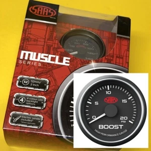 SAAS Muscle SG-TBD52B1 Turbo boost gauge diesel 0-20 PSi 52mm 2" Black 52mm 2" - Bild 1 von 4