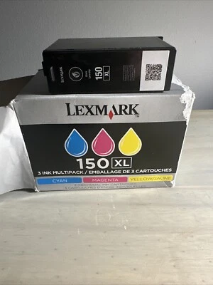 Lexmark 100XL 3 Ink Multipack 3-Color Cartridges Cyan Yellow Magenta With bLACK - Image 1 of 3