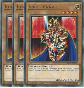 Yugioh King's Knight - KICO-EN027 - Rare 1st Edition Mint/NM Playset X3 - Picture 1 of 3