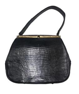 Vintage Bellestone Black Lizard Purse - Picture 1 of 7