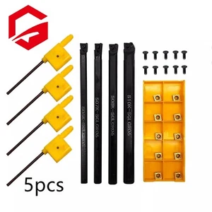 4pcs Lathe Turning Tools Holder+CCMT060204 CNC Carbide Inserts Set - Picture 1 of 4