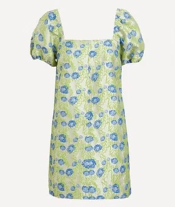 Ganni Jacquard Floral A-Shaped Mini Dress Size 40 Uk 12 - RRP £265 - Picture 1 of 11