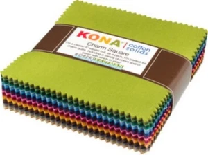 5" Charm Pack Squares Kona Cotton Solids Dusty Colorstory 101 Precuts M518.74 - Picture 1 of 2