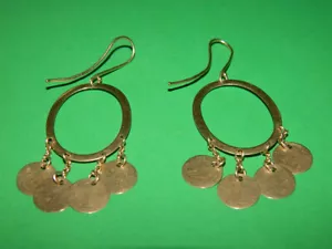 14K Yellow Gold Oval Hoop Earrings 4.06 grams - Picture 1 of 5