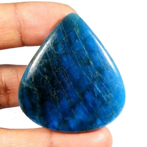 AAA++ Natural Blue Neon Apatite Gemstone Pear Shape Cabochon Loose 88 Cts #10182 - Picture 1 of 6
