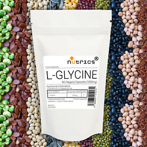 Nutrics® 1000mg L GLYCINE L-Glycine Amino Acid 90 V Capsules Glutathione Boost