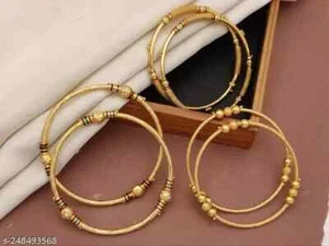 Conjunto de pulsera y brazaletes de lujo centelleantes Kundan conjunto de joyas templo - Imagen 1 de 3