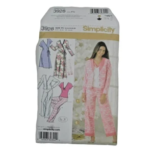 Simplicity 3928 Misses Pajamas Robe Pattern Sz 12-20 Uncut Sleepwear Top Lounge - Picture 1 of 7