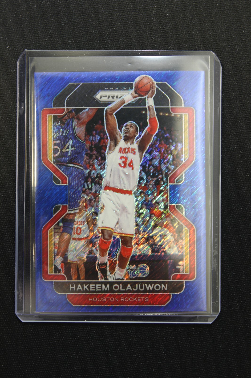 2021-22 Panini Prizm #265 Hakeem Olajuwon Blue Shimmer #ed 03/30