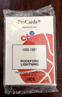 1990-91 PRO CARDS CBA ROCKFORD LIGHTNING UNOPENED SET FACTORY SEALED NM-MT - Image 1 of 2