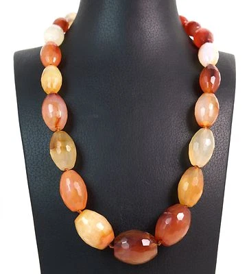 Collana in Corniola ovale con chiusura in Argento 925. Made in Italy - Immagine 1 di 3