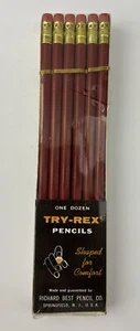 Vintage Richard Best Try-Rex Package of 12 Pencils #2 Soft Comfort Shape Sealed - Picture 1 of 6