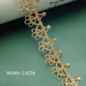 4 Yards Lace Trim Ribbon Fabric Embroidered DIY Garment Clothes Sewing Craft - Picture 1 of 12