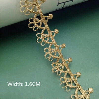 4 Yards Lace Trim Ribbon Fabric Embroidered DIY Garment Clothes Sewing Craft - Image 1 of 4