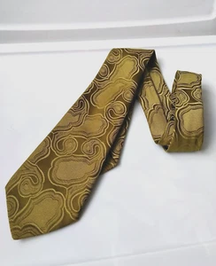 Majestic Tie Vintage Olive Green Geometric West Germany Made F7 - Picture 1 of 3
