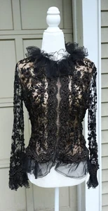 Vintage 80's Oscar De La Renta embellished beaded top jacket w liner color black - Picture 1 of 16