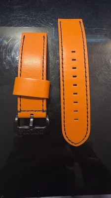 Correa de reloj de cuero naranja de 24 pulgadas para Invicta Foto 1 de 4