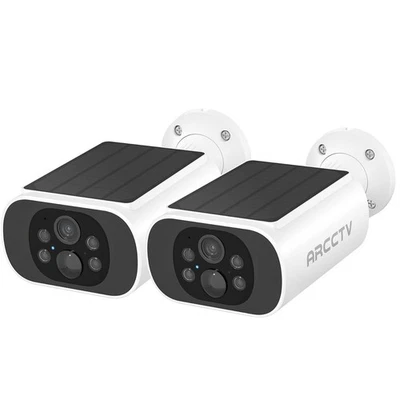 ARCCTV 2Pcs 4MP WiFi6 Solar Security Camera Wireless Outdoor Color Night Vision