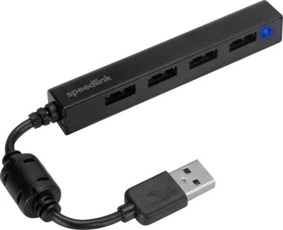 SPEEDLINK SNAPPY SLIM USB Hub Verteiler 4-Port USB 2.0 Passiv schwarz - Bild 1 von 4